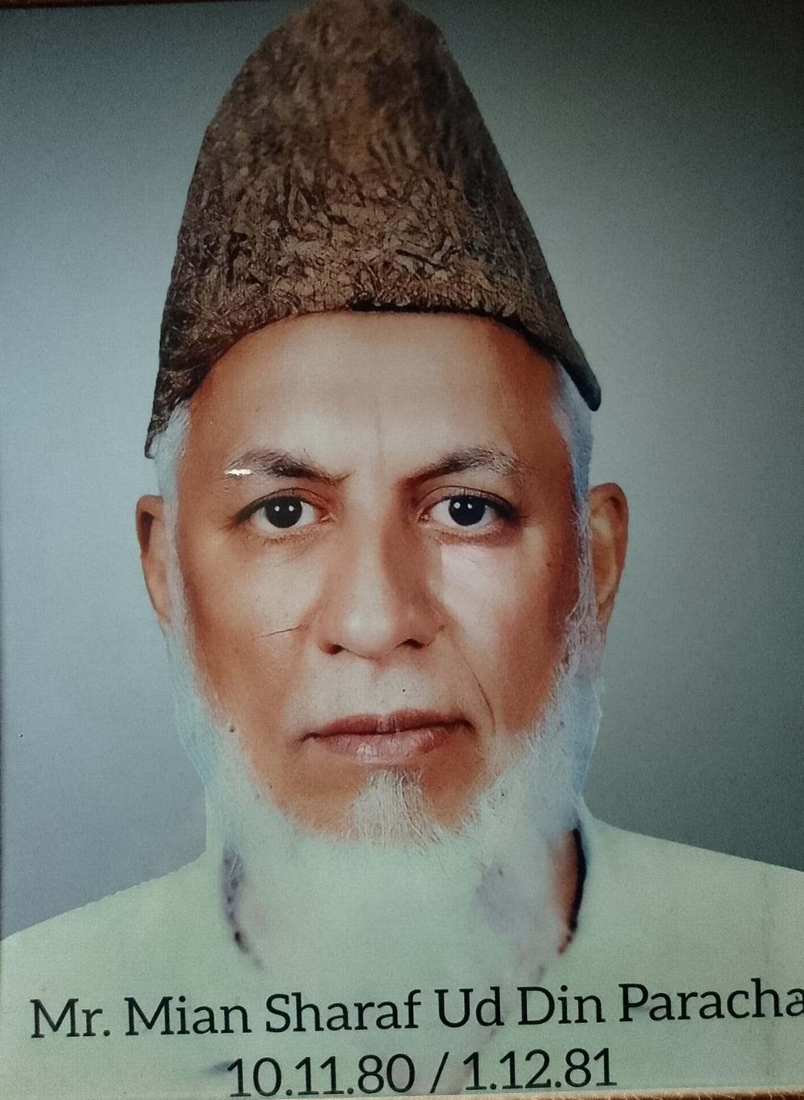 Mr. Mian Sharaf uddin Paracha